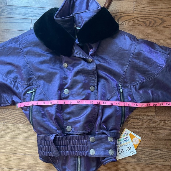 NILS Vintage Iridescent Metallic Purple Cropped Ski Jacket - Picture 15 of 16